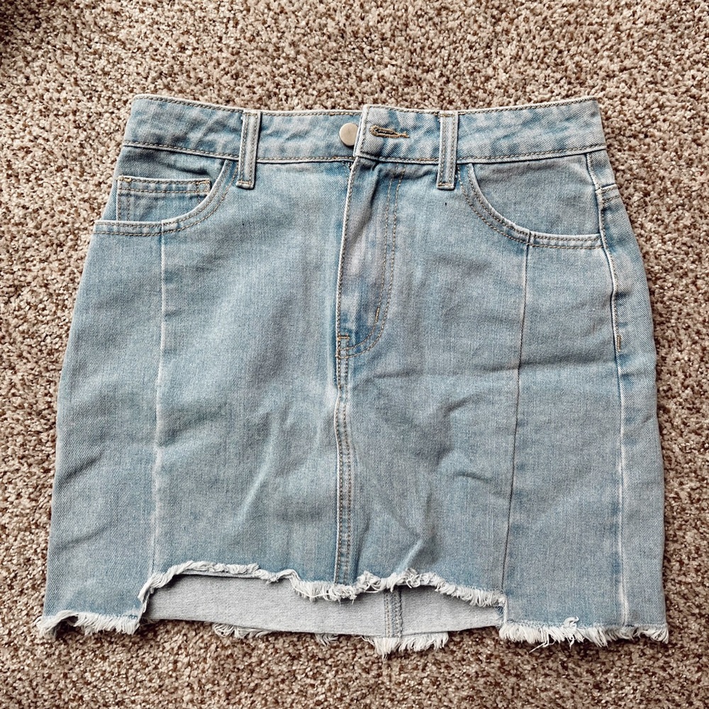 FOREVER 21 Blue denim crop mini skirt Size S